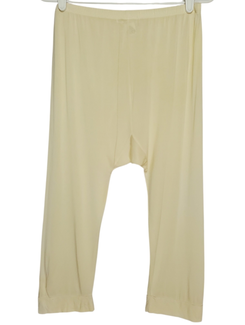 2651 * WinterSilks Silk Capri Crop Pants Cream Base Layer Pajamas Size L - Picture 2 of 11